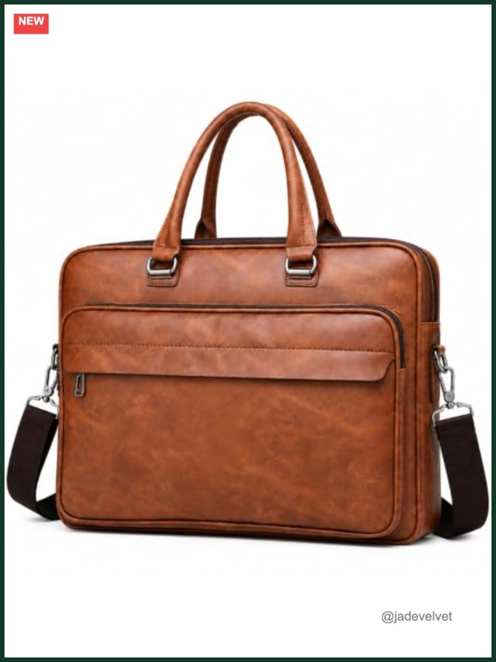 Vintage Leather Laptop Briefcase 15.6 Inch Messenger Crossbody Shoulder